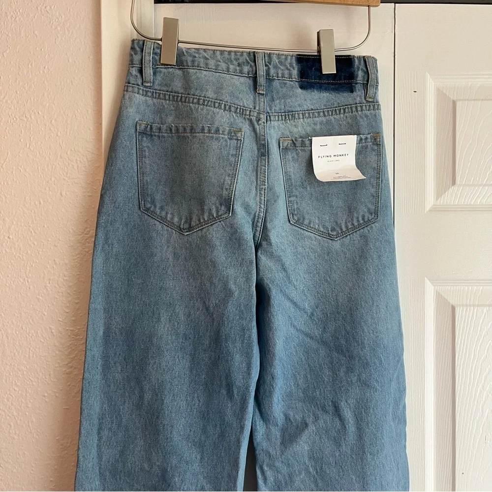 Flying Monkey High Rise Wide Leg Jeans Distressed